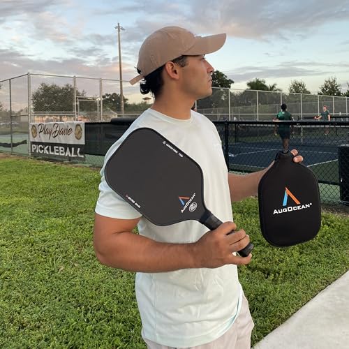 Pickleball Paddles,USAPA Approved Pickleball Paddle Set Pro | 3K Raw Carbon Fiber Textured Surface with High Grit & Spin,16mm Durable T700SC Carbon Fiber Pickle Ball Rackets for Men,Women & Families - color: Black Brown