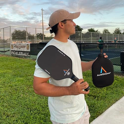 Pickleball Paddles,USAPA Approved Pickleball Paddle Set Pro | 3K Raw Carbon Fiber Textured Surface with High Grit & Spin,16mm Durable T700SC Carbon Fiber Pickle Ball Rackets for Men,Women & Families - color: Black Brown