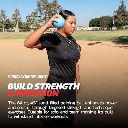 PowerNet Power Plyometrics Weighted Training Ball, Softball & Baseball Training Equipment, Weighted Baseballs to Increase Throwing Velocity - style: 64 OZ Ball Only