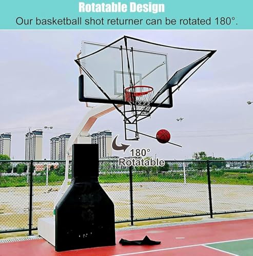Wall Mounted Basketball Hoop Rebounder Return Attachment Automatic Metal Rotating Shooting Machine Ball for Traditional Pole