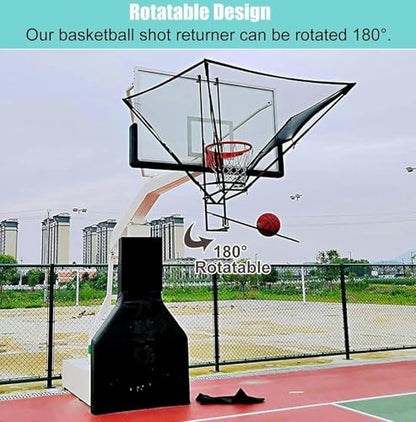 Wall Mounted Basketball Hoop Rebounder Return Attachment Automatic Metal Rotating Shooting Machine Ball for Traditional Pole