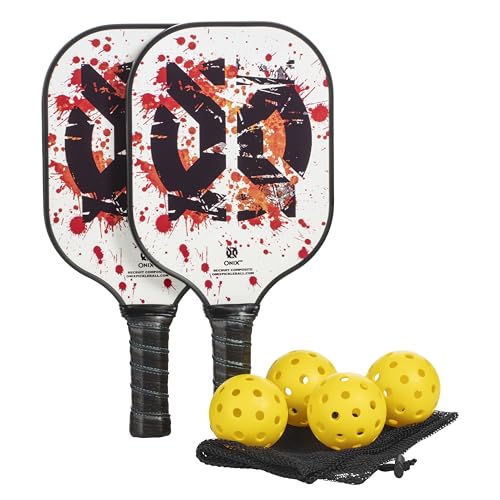 Onix Pickleball Paddle Set with 2 Composite Paddles and 4 Balls — Durable Construction, Stylish Graphics, 90-Day Limited Warranty