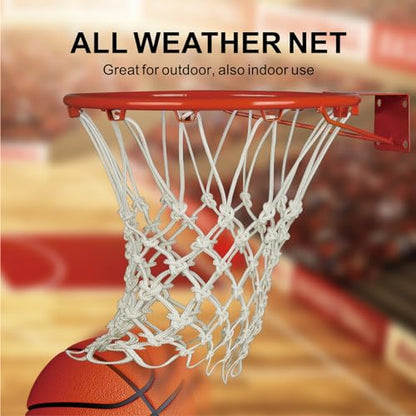 Basketball Net Replacement 1 Pack, Basketball Nets Heavy Duty Outdoor with 12 Loops, for All-Weather 21inches (10 oz), Anti Whip, Fits Standard Indoor or Outdoor Hoop, Rim Not Included
