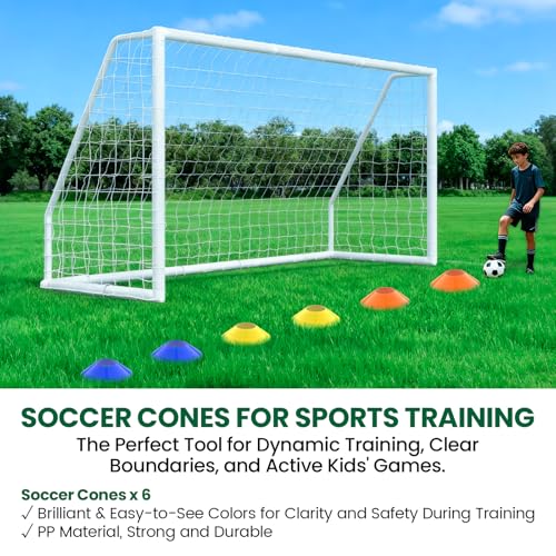 NAIZEA Soccer Goal - 12x6/10x6/8x6/6x4FT Soccer Goals for Backyard, Portable & Weatherproof HPVC Soccers Goal w/Soccer Net Durable Post for Adults & Youth Outdoor's Practice Training - size: 12x6 FT, style: Non-foldable