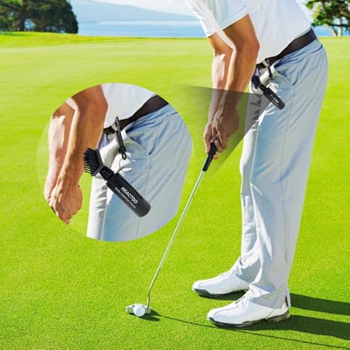 Golf Club Brush Cleaner with Clip and Squeeze Bottle 7.5 Inches Holds 4 Ounces Perfect for Keeping Your Golf Clubs Clean Durable and Portable Golf Accessories