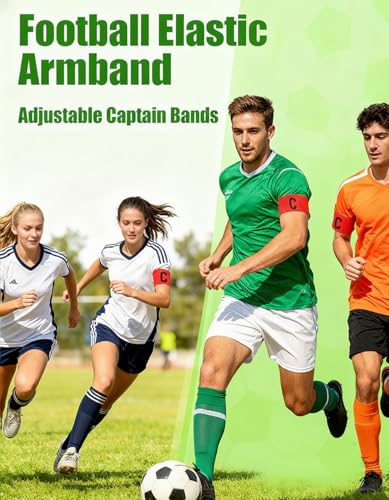 Captain's Armband Soccer Football Rugby Captain Armbands for Youth and Adult,Anti-Drop Design - Pack of 6 - color: 6 Red