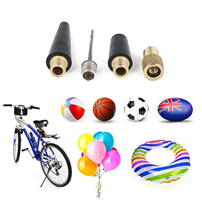 Flammi Bike Tire Valve Adapter Ball Pump Needle Balloon Nozzle Inflation Kit, Inflator Adapter Air Pump Accessories for Standard Pump or Air Compressor