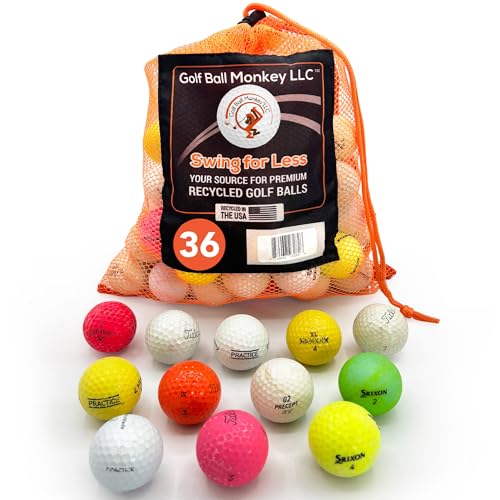Golf Ball Monkey Hit Away Used Golf Balls Bulk with Mesh Bag – Used Range Balls & Shag Practice Golf Balls – Cheap Bulk Golf Balls Used for Backyard & Driving Range Golf Balls for Training