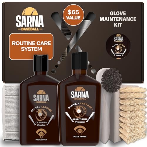 SARNA BASEBALL Glove Conditioner, Liquid, 8 Oz – Break in Faster, Keep Leather Maintained – Glove Conditioner for Mitts, Softball, & Baseball Gear Made in USA - size: Maintenance Kit