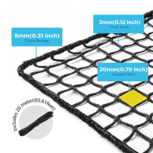 Practice Golf Nets - Ideal for Golf, Hockey, Baseball - Sports Netting, Impact Equipment - Perfect for Backyard Driving, Chipping, Hitting, Pitching Simulators - size: 15x25 Feet, style: Black