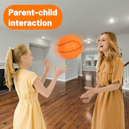 Silent Basketball for Indoor Use - Quiet Training Foam Ball, Size 7 (24cm), Noiseless Bouncing, Soft Grip - Ideal for Indoor Drills and Activities