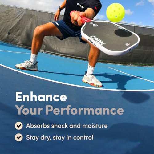 CRBN Pickleball - Drytec™ Overgrips - Pickleball Paddle Grip Tape - Absorbs Shock & Moisture - 4 Pack - color: Grey - 4 Pack