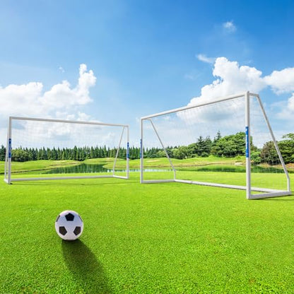 Caprihom Soccer Goals10FTx 6.5F Outdoor Backyard Soccer Net with Top Bin Target Net Portable Goal Post Training Equipment,Weatherproof PVC Soccer Goal