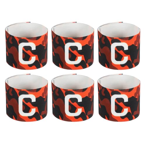 MECCANIXITY Soccer Captain Armband, Nylon Captain Arm Bands for Soccer Elastic Captain C Arm Band Sports Captain Armbands for Football Team Training - color: Orange