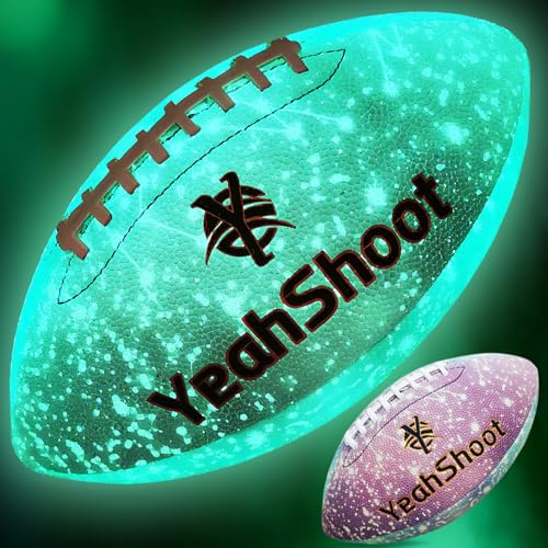 Glow in the Dark Football Size 9, Bright Luminous American Football for Night Play, Premium Fluorescent Outdoor Football, Unique Sports Gift - color: Starry Sky Purple