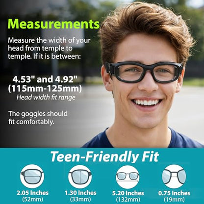 BLUE CUT Youth/Teen Sports Goggles for Basketball Soccer & Pickleball-Protective Eyewear for Boys&Girls - color: Black