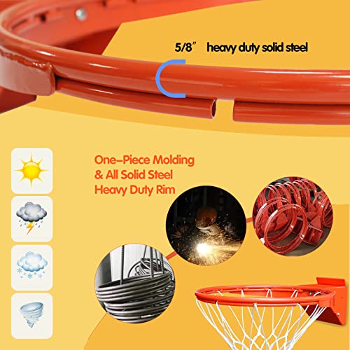 Breakaway Basketball Rim, Heavy Duty Flex Rim Replacement 5/8-In, Standard Goal Reinforced Mounting Bracket Fit Most Size Backboards Indoor and Outdoor - style: 3-springs basketballrim