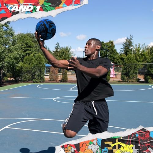 AND1 Street Art Rubber Basketball: Official Regulation Size 7 (29.5 inches) Rubber Basketball - Deep Channel Construction Streetball, Made for Indoor Outdoor