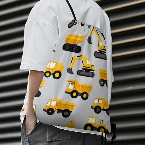 Beam Backpack Large Capacity Drawstring Sack Waterproof Sackpack for Basketball Volleyball Sports Gear Men Women, Construction Trucks Bags - color: Picture (747)