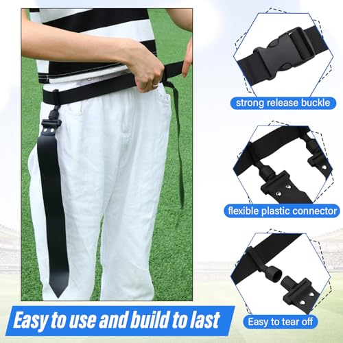 Wettarn 10/16 Player Flag Football Belts Adjustable Flag Football Set with Cones Bag for Youth Adults Kids Training Sport - color: Black, White