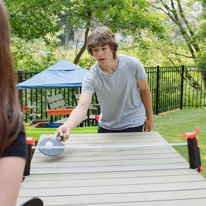 EastPoint Sports Everywhere Table Tennis Net & Paddle Set - Play Ping Pong Anywhere! Retractable Net Fits Most Tables Up to 60" Wide - 2 Table Tennis Paddles and 3 Ping Pong Balls, Red/Black - size: (Pack of 1)