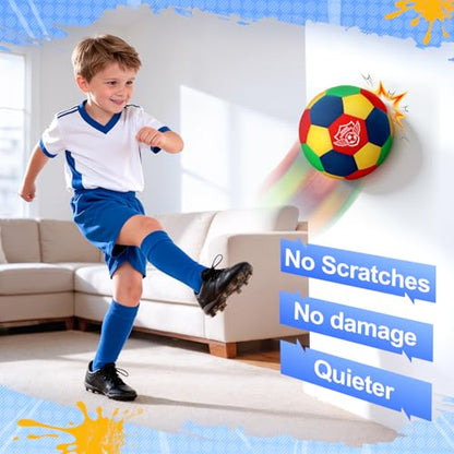 HopeRock Indoor Soccer Ball, Size 4 Soft Foam for Toddlers and Kids, Silent in House, for Youth Boys and Girls Aged 3-12 Years Old - size: Size 4