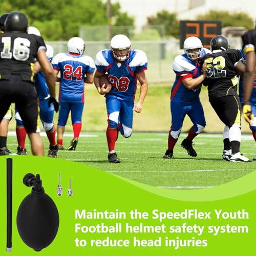 Football Helmet Pump and Inflation Needle Compatible with Schutt & Riddell Multiple Sports Helmet,Keep The SpeedFlex Youth Football Helmet Fast Inflating Airbag to Protect The Head Safely