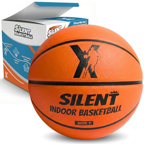 YGA Silent Basketball Size 7 (29.5"): Grooved Airless Indoor Basketball with Upgraded 95% Bounce - Ultra Quiet Basketball for Dribbling Indoor - Soft Foam Basketball with Realistic Grip & Deep Grooves - color: Orange, size: Gift Box, Ready to Play