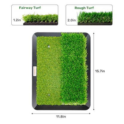 LYDARZ Golf Hitting Mat, Turf Golf Practice Mat for Indoor/Outdoor Driving, Chipping & Putting Training, Golf Training Accessories & Gift for Men & Women