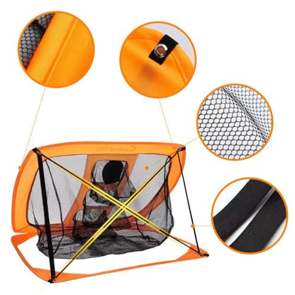 Golf Chipping Net Set,Pop Up Net with Durable Rubber Training Mat,10 Golf Tees,6 Practice Balls,6 Foam Balls and Carry Bag for Indoor & Outdoor Game