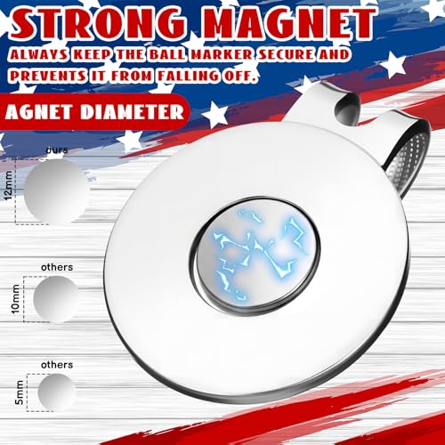 24 Pcs Golf Ball Markers with Magnetic Hat Clips Value Sets Soft Enamel Technique for Men Women Golfer, Removable Attaches Easily to Golf Cap Premium Gifts - color: Red,White,Blue, style: Patriotic
