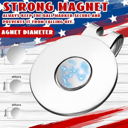 24 Pcs Golf Ball Markers with Magnetic Hat Clips Value Sets Soft Enamel Technique for Men Women Golfer, Removable Attaches Easily to Golf Cap Premium Gifts - color: Red,White,Blue, style: Patriotic