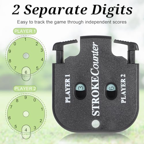 simarro 4pcs Golf Stroke Counter, Mini Golf Ball Scorer Counter Clicker Portable Golf Score Counter with Dial Resetting Tool Key Chain for Different Kinds of Competitions and Games