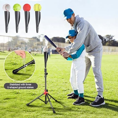 Storgem Batting Baseball tee Softball, Easy to Adjustable Height,Portable Tripod Stand Base Tee for Hitting Training Practice,with Carrying Bag