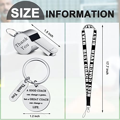 Coach Whistle with Lanyard - Stainless Steel Whistle & Keychain Christmas Gift for Soccer, Football, Basketball, Volleyball, Hockey Coach & Gym Teachers - Men Women Officials