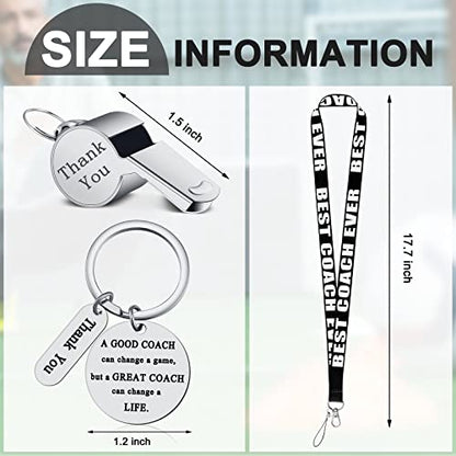 Coach Whistle with Lanyard - Stainless Steel Whistle & Keychain Christmas Gift for Soccer, Football, Basketball, Volleyball, Hockey Coach & Gym Teachers - Men Women Officials
