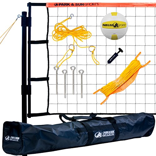 Park & Sun Sports Tournament Flex: Portable Outdoor Volleyball Net System - color: Orange