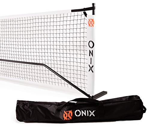 ONIX Pickleball 2-in-1 Regulation-Size Portable Net and Practice Net Set Includes Carrying Case with Wheels