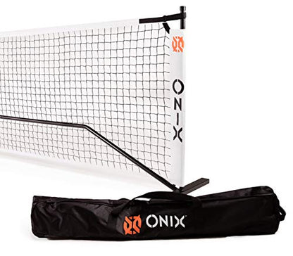 ONIX Pickleball 2-in-1 Regulation-Size Portable Net and Practice Net Set Includes Carrying Case with Wheels