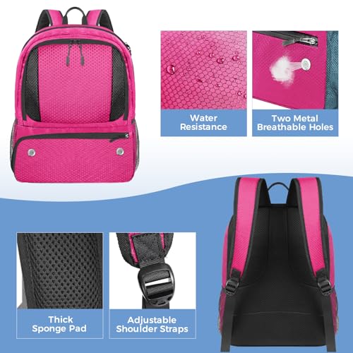 YOREPEK Basketball Backpack, Lightweight Basketball Bag with Ball Holder & Shoes Compartment, Sports Backpack Training Equipment Fit Soccer Volleyball Football - color: Pink