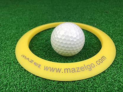 MAZEL Golf Putting Cup/Ring for Training Aid Indoor & Outdoor - All-Direction Practice Hole Putting Accuracy Trainer - color: Yellow Ring