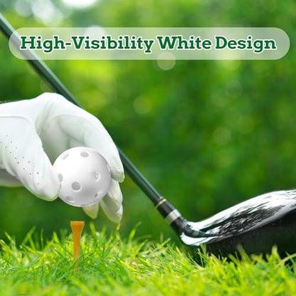 150pcs Practice Golf Balls – 42mm White Plastic Training Balls for Indoor/Outdoor Swing Practice, Driving Range & Backyard Use