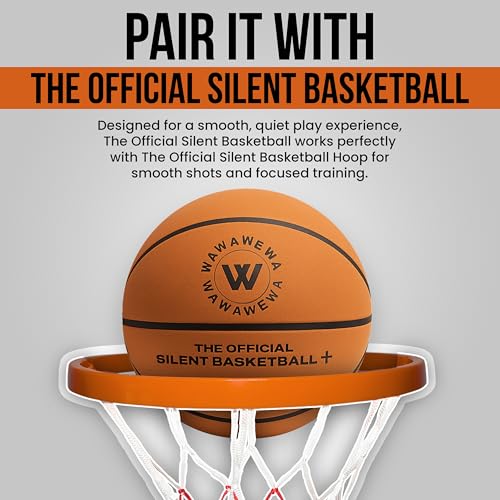 WAWAWEWA The Official Silent Basketball Hoop – Wall-Mounted Indoor Basketball Hoop for Bedroom, Apartment Shooting Practice & Skill Training – Adhesive or Screw Install
