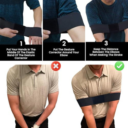 Amy Sport Golf Swing Training Aid Connector Band, for Arm Sync & Posture Correction, Beginners Men Women Ball Between Arms Practice Tool
