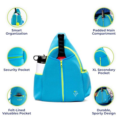 Swinton Pickleball Bag for Women and Men – Stylish Pickleball Backpack | Lightweight, Water-Resistant Pickleball Paddle Bag | Unisex Pickleball Bags with Space for Paddles, Balls & Accessories - color: Light Blue