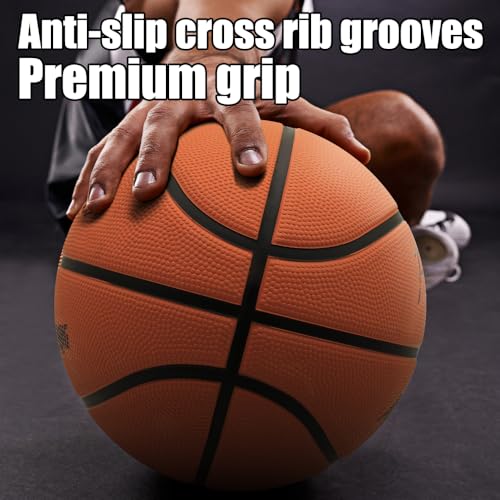 Basketball, Rubber Basketballs with Pump, Youth Basketball for Indoor and Outdoor