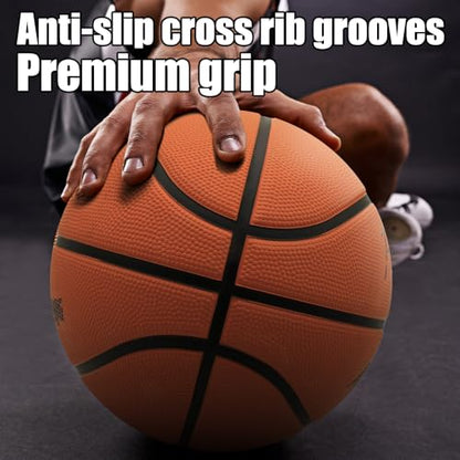 Basketball, Rubber Basketballs with Pump, Youth Basketball for Indoor and Outdoor