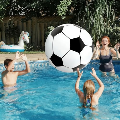 Giant 5 ft Inflatable Soccer Ball with Rapid Valve - Massive PVC Football for Beach, Backyard, Party Games & Parades - Adult & Teen Outdoor Sports Toy (5 FT) - size: 5 FT