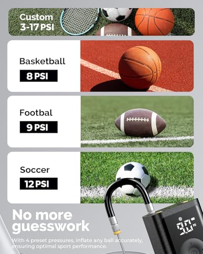 ETENWOLF P300 Plus Ball Pump, Electric Basketball Pump Inflation and Deflation, with 3200 mAh Rechargeable Battery, Air Pump for All Sports Balls - color: black