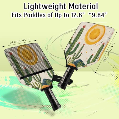 Pickleball Paddle Cover with Pockets and Handle Strap, Racket Sleeve and Ball Holder Organizer, 1 Pcs - color: yellow